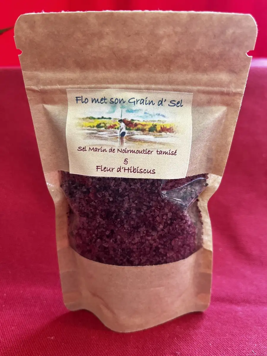 Sel marin de Noirmoutier saveurs fleur d'Hibiscus 100g